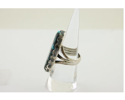 Navajo Ring 925 Silver Natural Turquoise Native American Artist C.80's