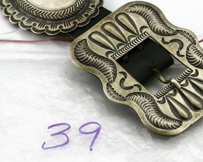 Navajo Kirk Smith Concho Belt .925 Silver Handmade Signed C.1980's