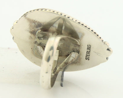 Navajo Ring 925 Sterling Mine 8 Turquoise Native Artist C.80's