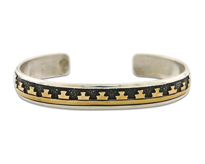 Navajo Bracelet 925 Silver & 12k Yellow Gold Filled Signed Thomas Singer C.80's