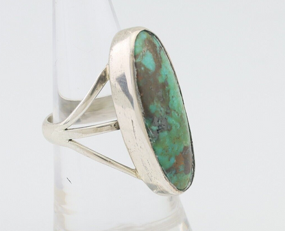 Navajo Ring 925 Silver Natural Blue Gem Turquoise Native American Artist C.80's