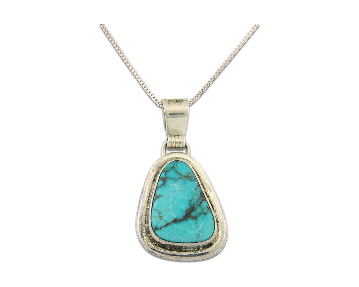 Navajo Sterling Silver Necklace Turquoise Authentic Vintage Artist Signed