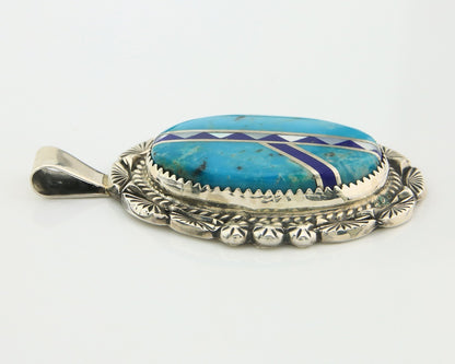 Navajo Pendant Sterling Silver Natural Gemstone Vintage Authentic Signed M Begay