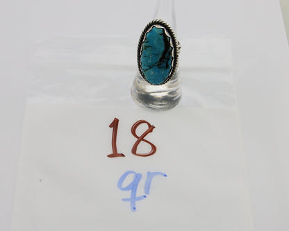 Navajo Handmade Ring 925 Silver Turquoise Native American Artist C.80's