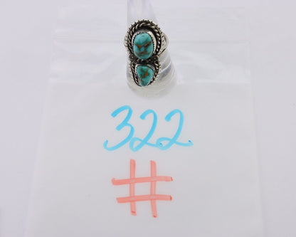 Navajo Ring 925 Silver Natural Spiderweb Turquoise Signed Tom Willeto C.80's