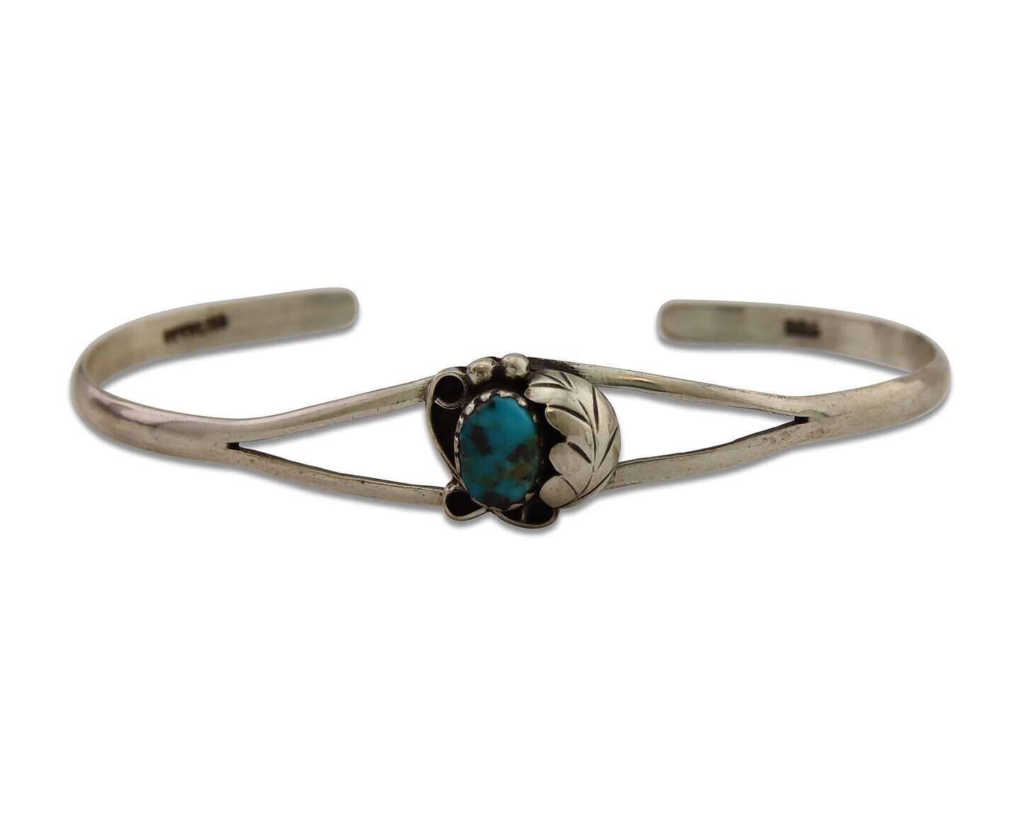 Navajo Cuff Bracelet 925 Silver Turquoise Native American Artist Handmade C.80's