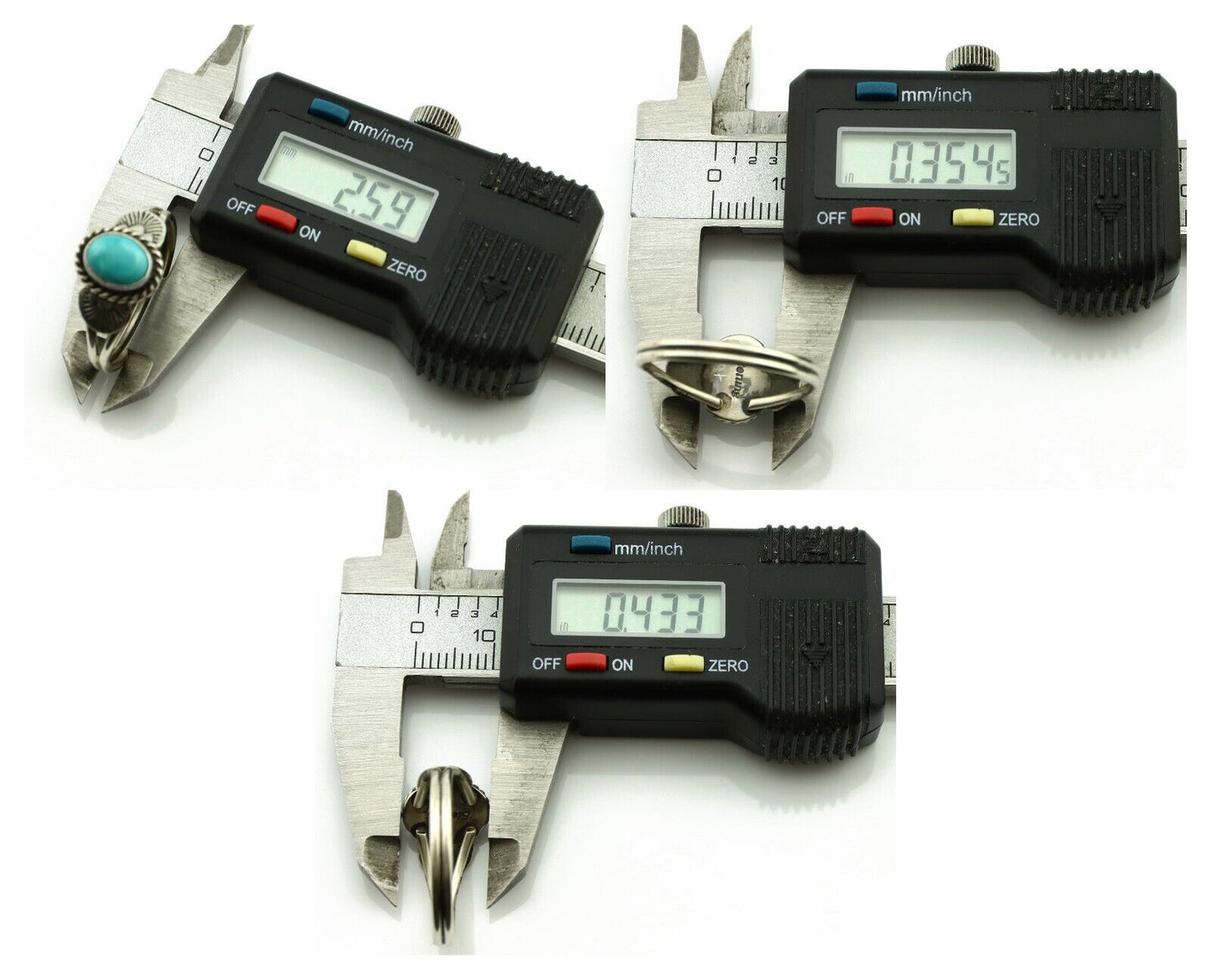 Navajo Ring 925 Silver Natural Blue Turquoise Native Artist C.80's