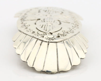 Women's Navajo Hair Clip Hand Stamped 925 Silver Artist Signed C Montoya C.80's