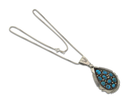 Navajo Sterling silver Necklace Turquosie Authentic Vintage Native American