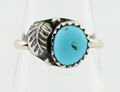 Navajo Ring 925 Silver Sleeping Beauty Turquoise Native American Artist C.80's