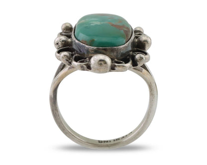 Navajo Handmade Ring 925 Silver Kingman Turquoise Size 4.5 C.80's