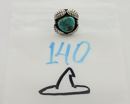 Navajo Ring 925 Silver Natural Turquoise Native American Artist C.80's