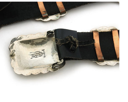 Navajo Concho Belt Sterling Silver Handmade Vintage Signed Secatero