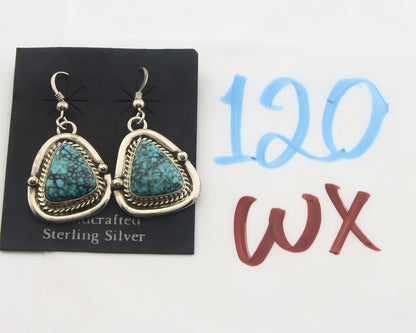 Navajo Earrings 925 Silver Natural Turquoise Native American Artist C.80's