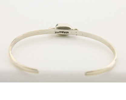 Navajo Bracelet .925 Silver Natural Red Coral Cuff Native American Artist C.80's