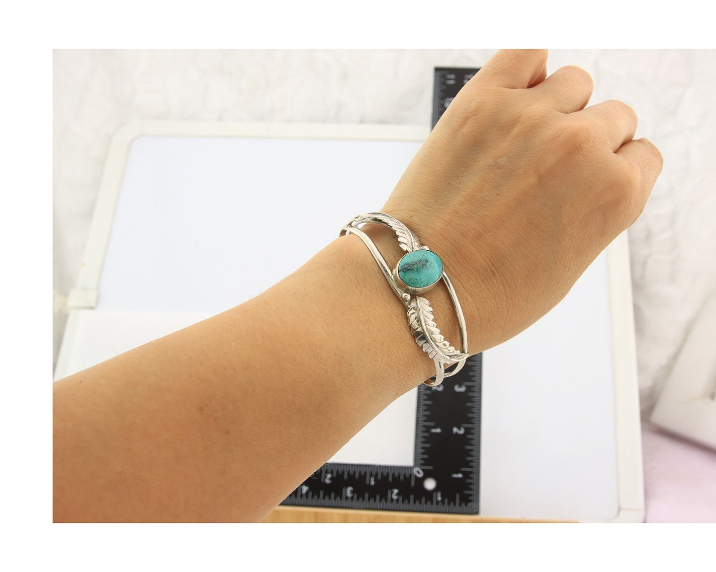 Navajo Bracelet Sterling Silver Turquoise Native American Artist Handmade