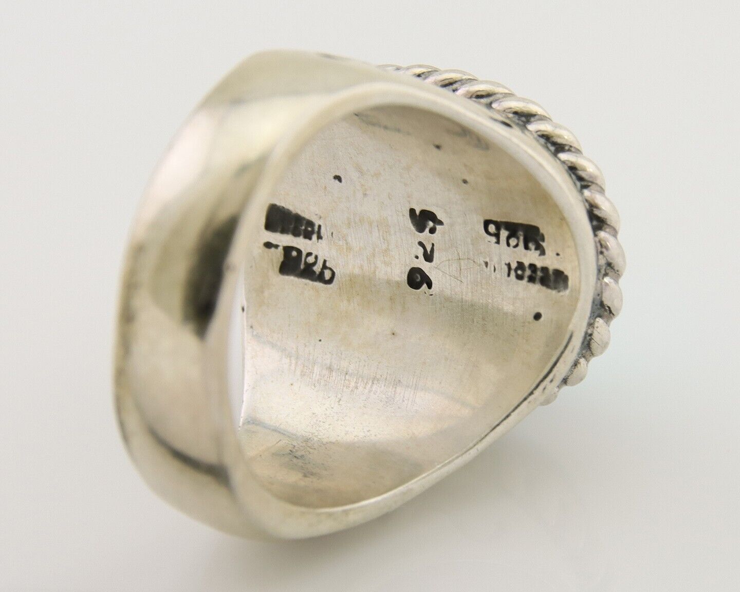 Navajo Ring 925 Silver Natural Blue Turquoise Native American Artist C.80's