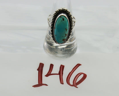Navajo Shield Ring 925 Silver Arizona Turquoise Native Artist C.80's