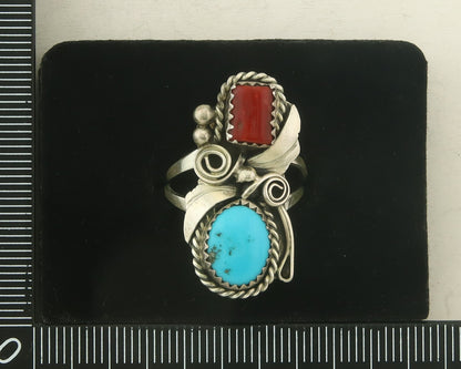 Vintage Navajo Ring 925 Sterling Natural Gemstones Signed Justin Morris Sz 5.0