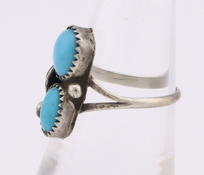 Navajo Ring 925 Silver Sleeping Beauty Turquoise Native American Artist C.80's