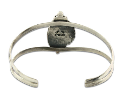 Vintage Navajo Bracelet 925 Silver Manassa Turquoise Handmade Signed Sunrise