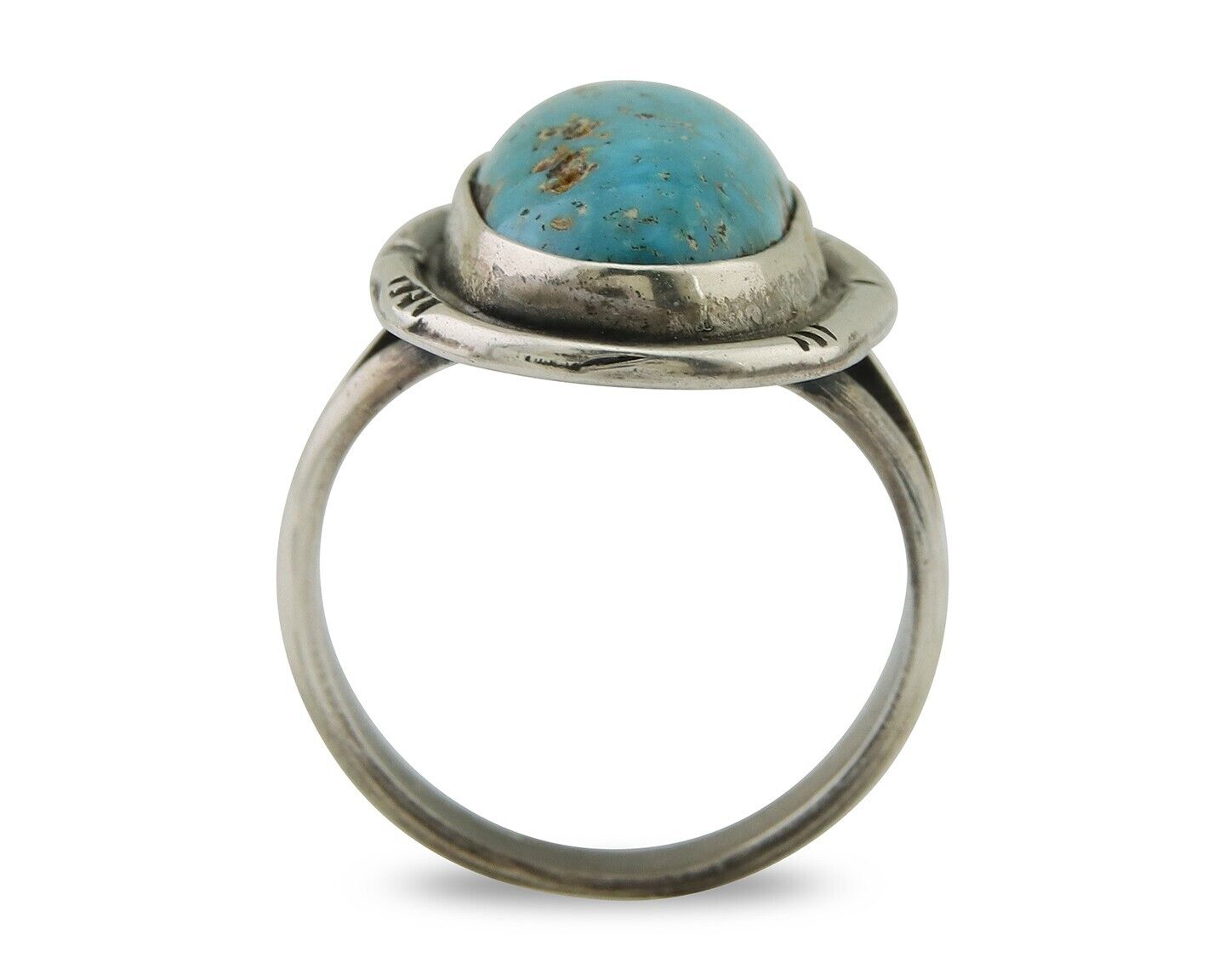 Navajo Ring 925 Silver Turquoise Native American Artist C.80's