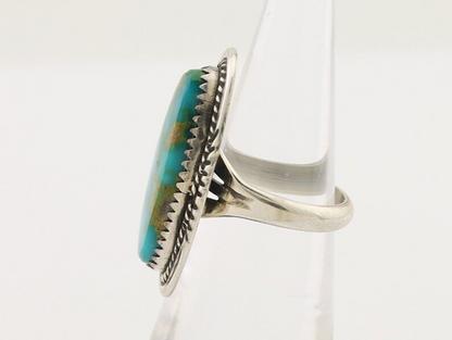 Navajo Ring 925 Silver Natural Blue Turquoise Native American Artist C.80's