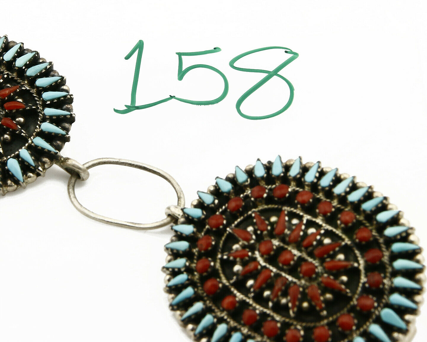 Museum Quality Navajo Benson Yazzie Turquoise Coral .925 Silver Concho Belt