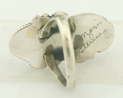Vintage Navajo Ring 925 Sterling Natural Gemstones Signed Justin Morris Sz 6.75
