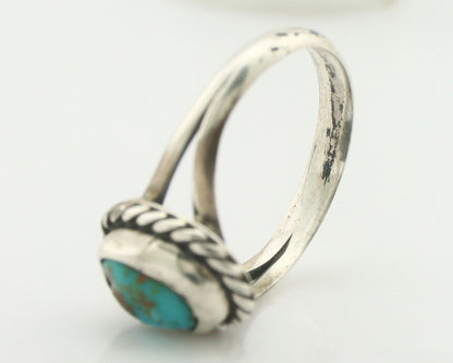 Navajo Ring .925 Silver Kingman Turquoise Native American Turquoise C.80's