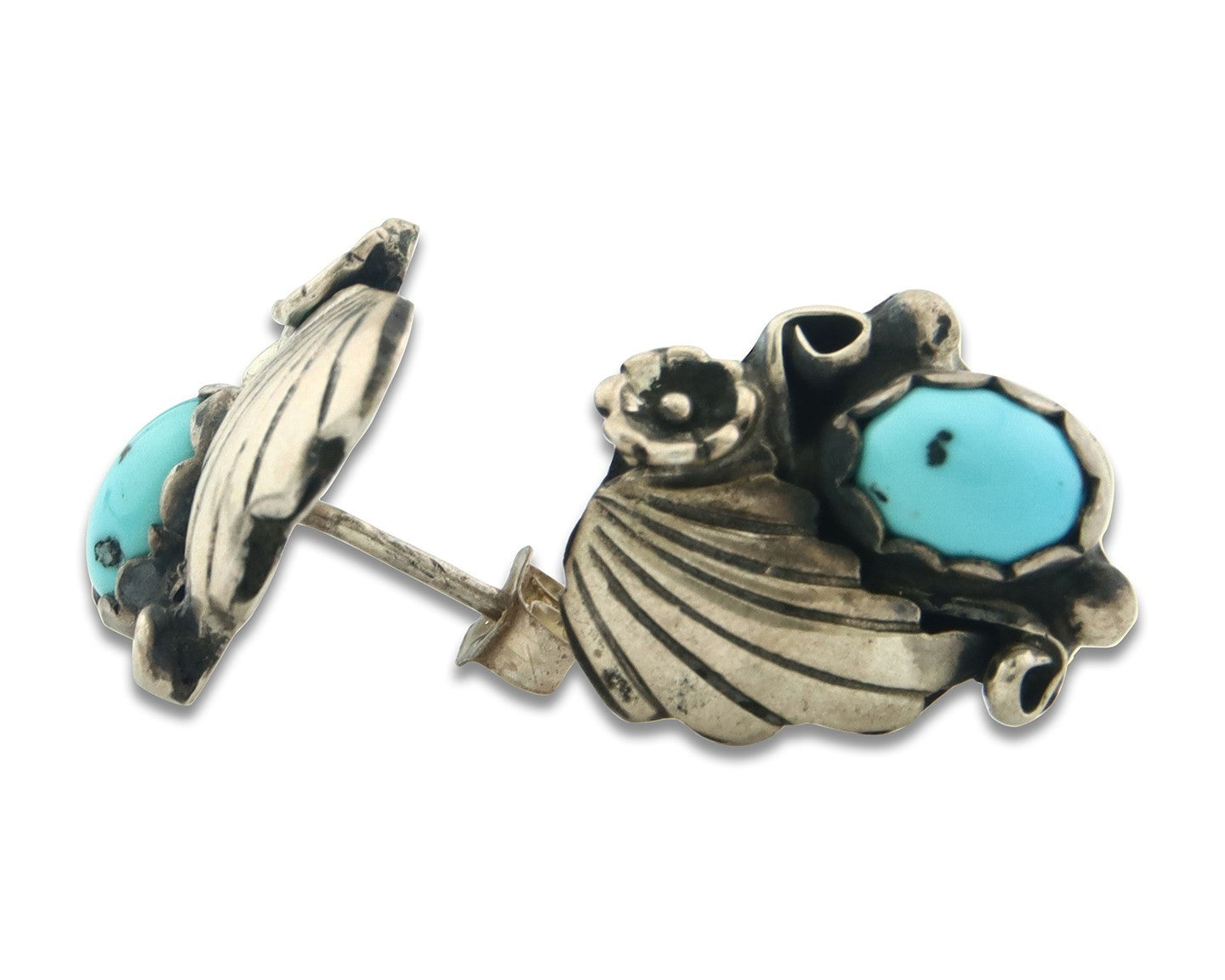 Navajo Earrings Sterling Silver Turquoise Vintage Dangle Handmade