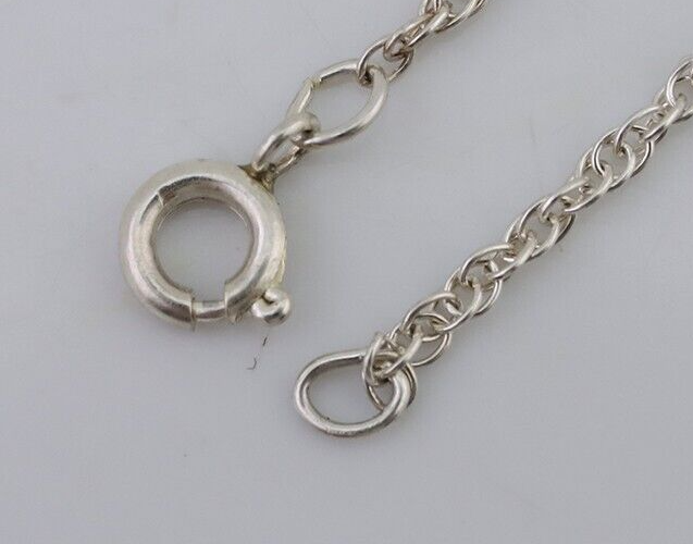 Navajo Turquoise Handmade Necklace 925 Silver Artist Signed PM C.80s