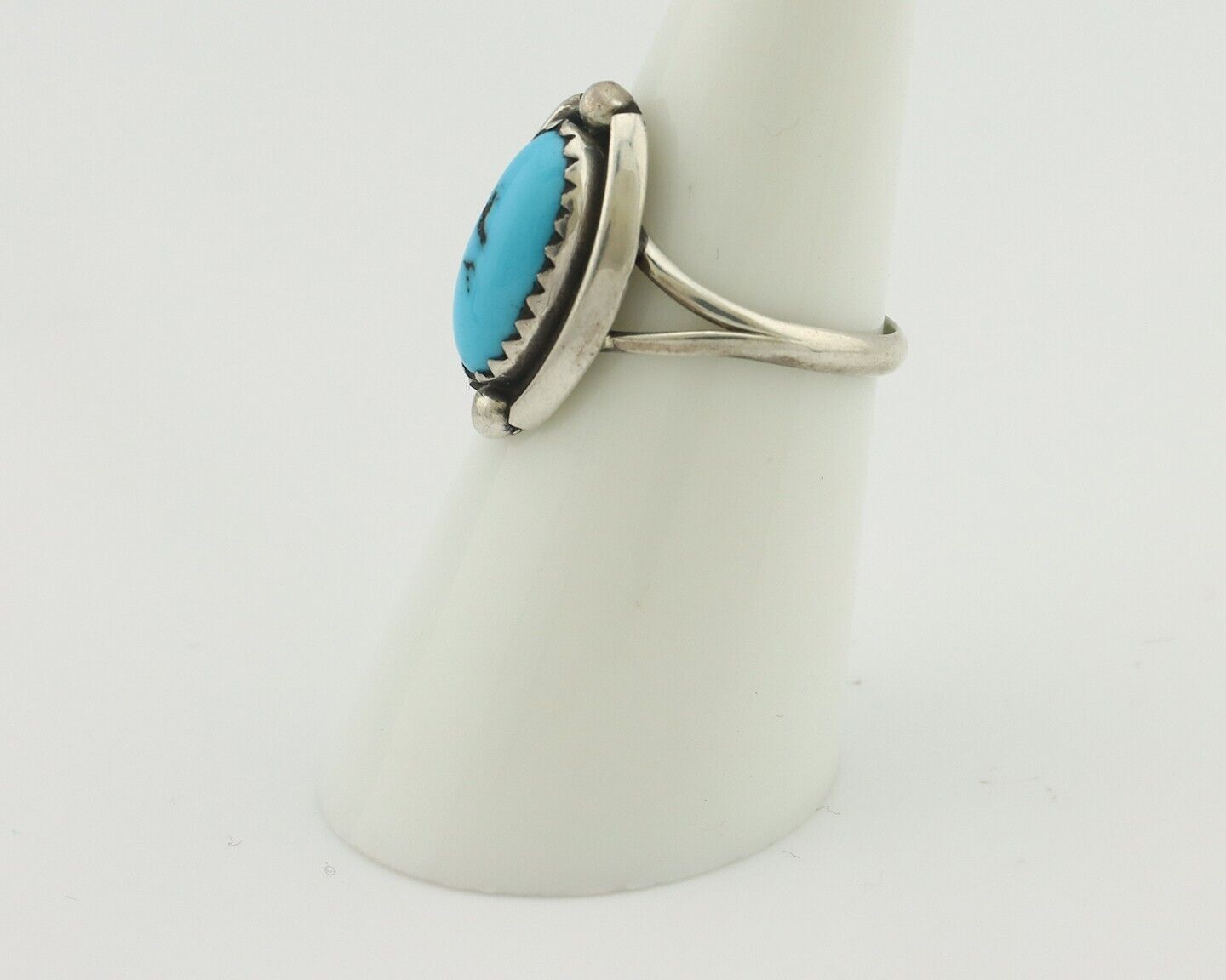 Navajo Ring 925 Silver Sleeping Beauty Artist Signed Sky Stone Creations C.80's