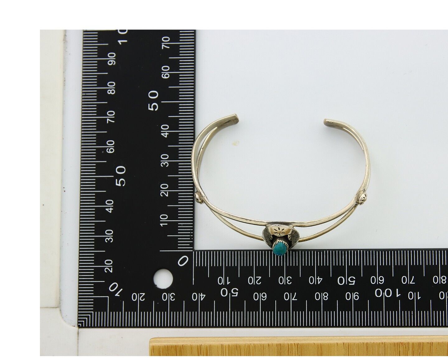 Navajo Cuff Bracelet 925 Silver Turquoise Cuff Artist Signed IJC C.80's