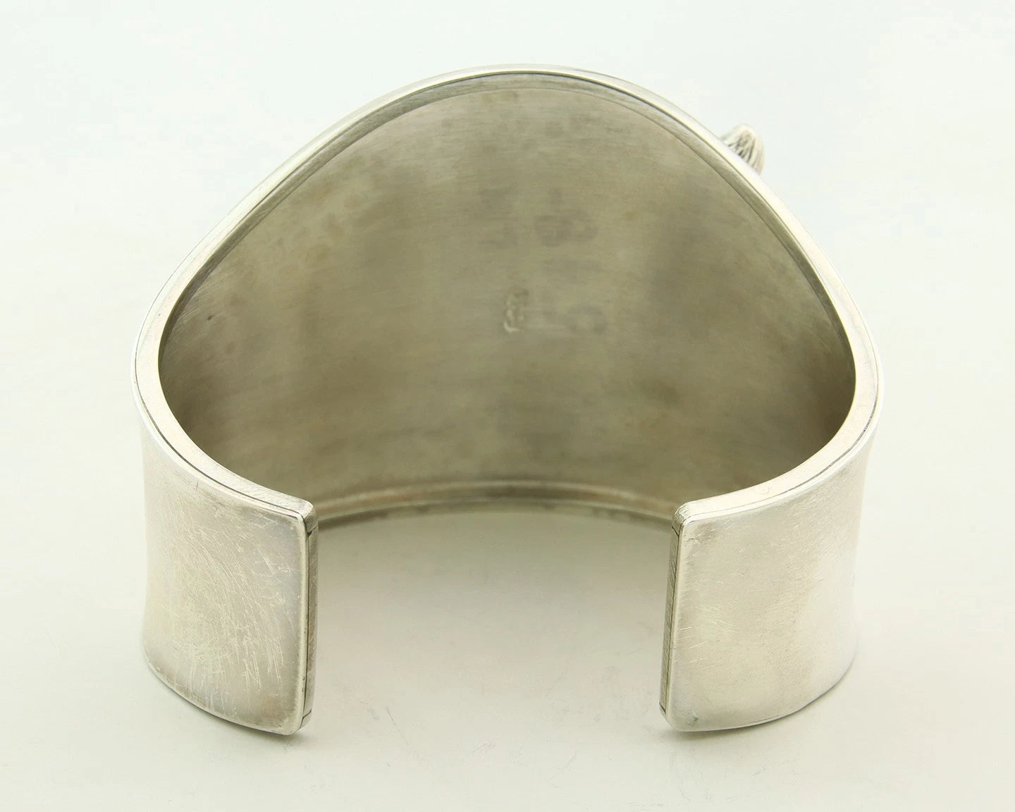 Navajo Cuff Bracelet Sterling Silver Wolf Vintage Signed Carol Felley