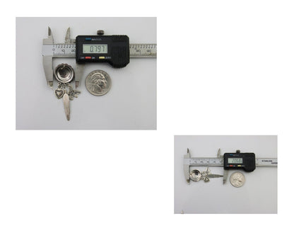 Navajo Concho Dangle Bear Feather Heart Earrings 925 Silver Natural Turquoise