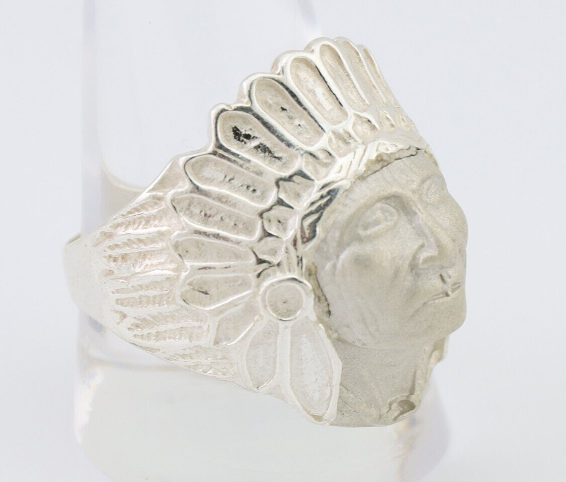 Indian Chief Ring 925 Sterling Silver SOLID CAST 925 STERLING SILVER Size 12