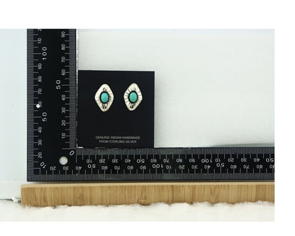 Navajo Earrings Sterling Silver Turquoise Vintage Dangle Handmade