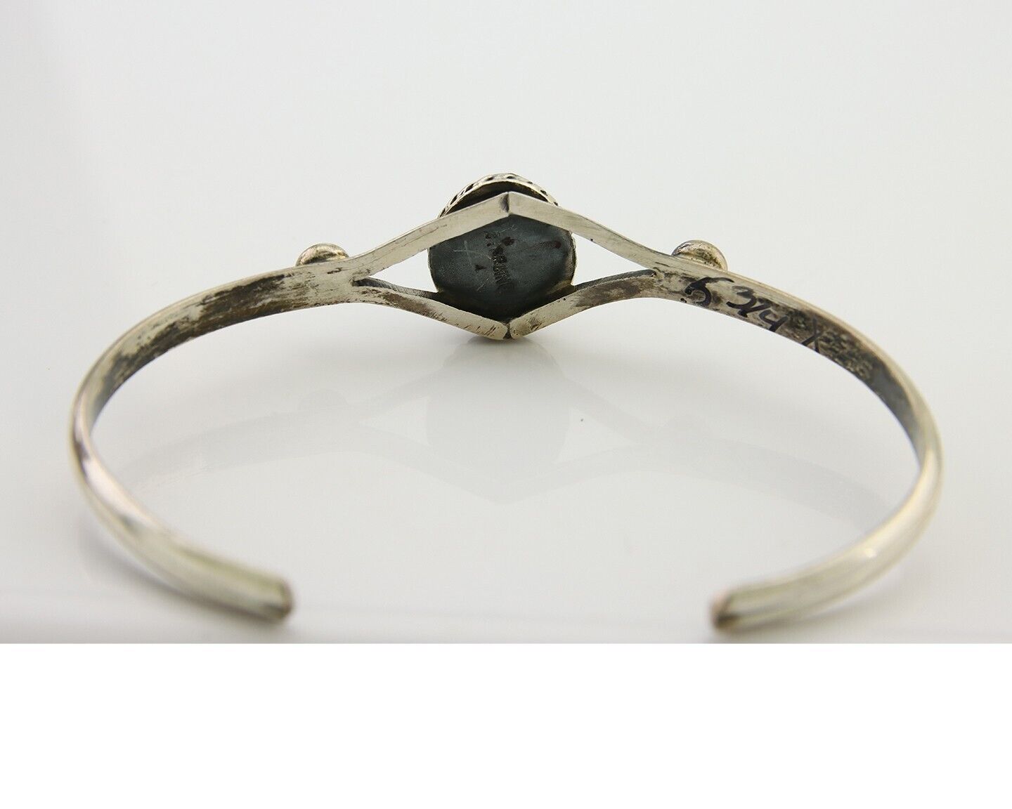 Navajo Cuff Bracelet 925 Silver Turquoise Native American Artist Handmade C.80's