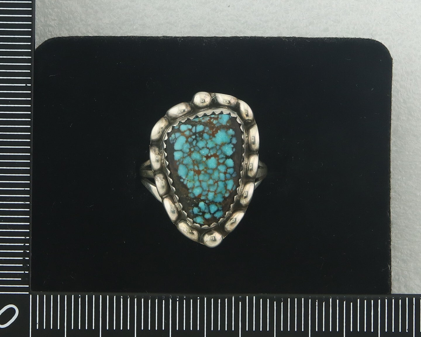 Vintage Navajo Ring 925 Sterling Authentic Spiderweb Turquoise Size 5.5