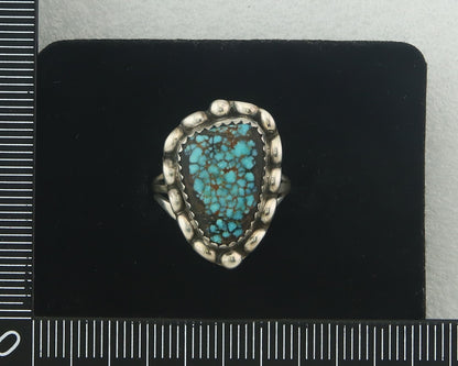 Vintage Navajo Ring 925 Sterling Authentic Spiderweb Turquoise Size 5.5