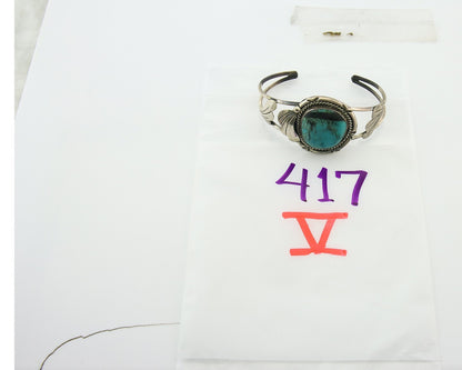 Vintage Navajo Bracelet 925 Silver Turquoise Handmade Authentic Signed AE