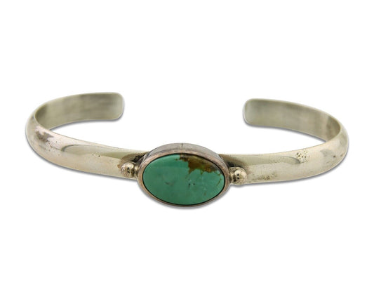 Navajo Cuff Bracelet 925 Silver Turquoise Cuff Native American Artist C.80's