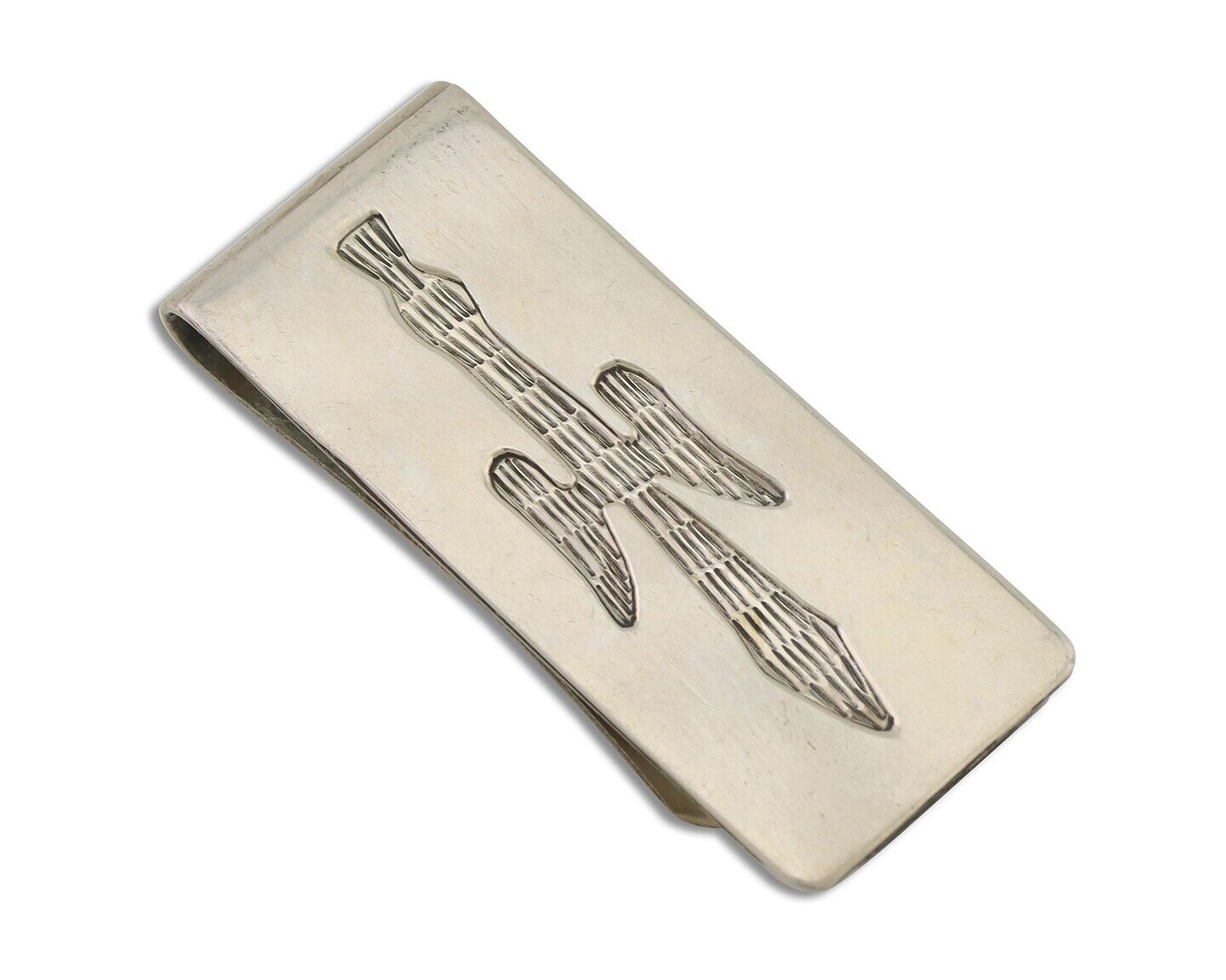 Navajo Phoenix Money Clip Handmade .925 Silver & .999 Nickle C.80's