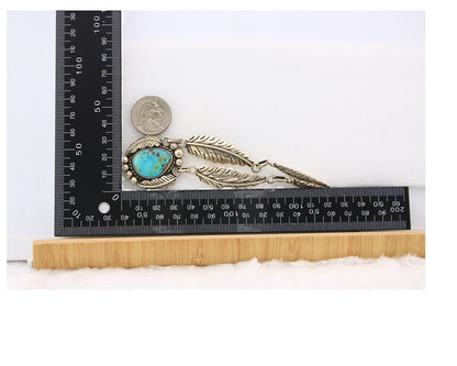 Navajo Necklace Sterling Silver Authentic Turquoise Vintage Signed Sunrise