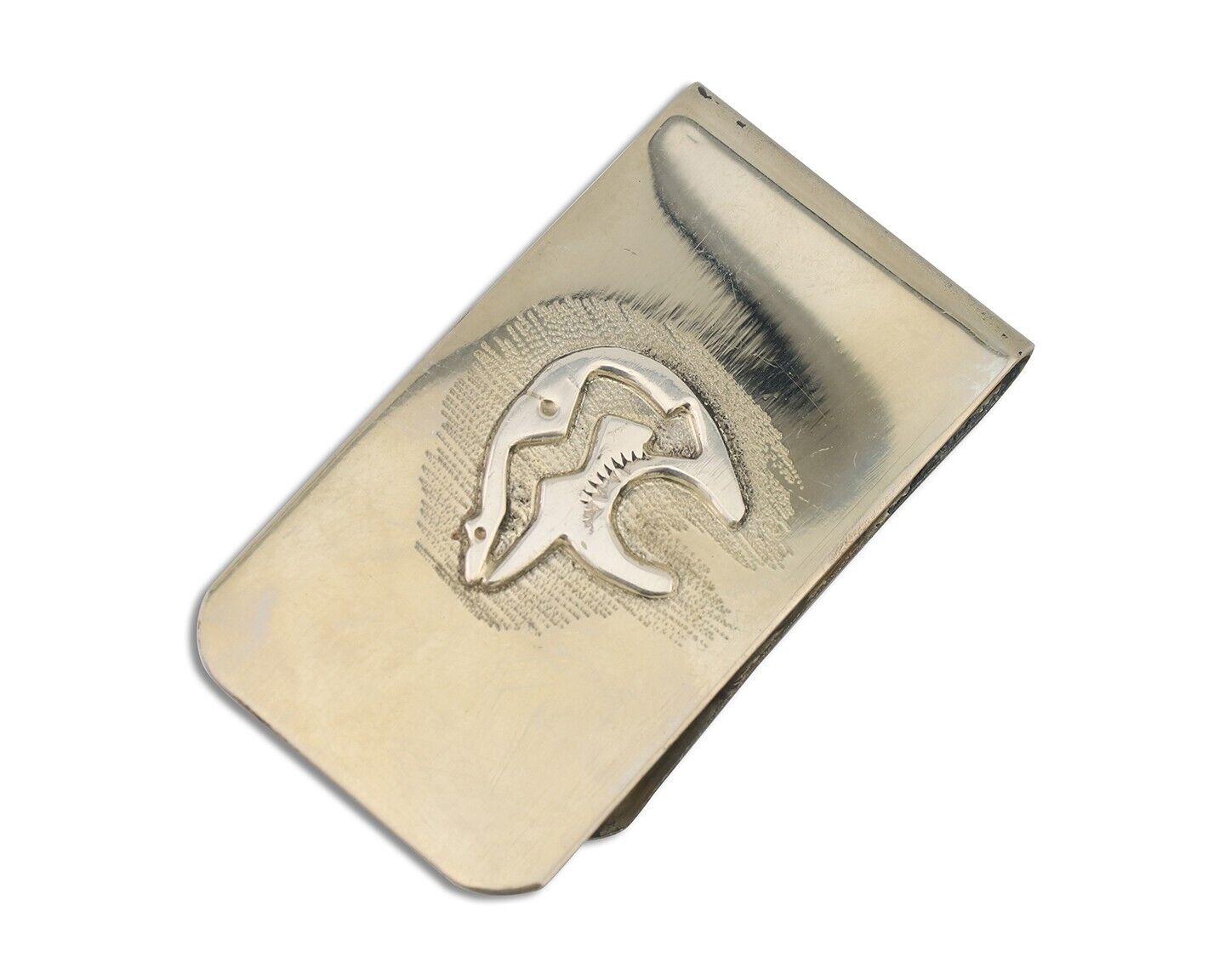 Navajo Spirit Bear Money Clip Handmade .925 Silver & .999 Nickle C.80's