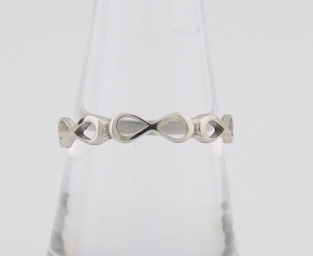 Infinity Heart Promise Ring 925 Solid Silver Size 8.0