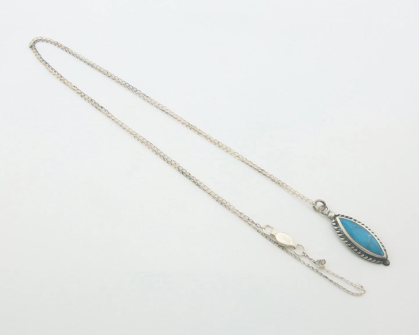 Navajo Necklace Sterling Silver Natural Blue Turquoise Vintage