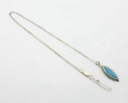 Navajo Necklace Sterling Silver Natural Blue Turquoise Vintage