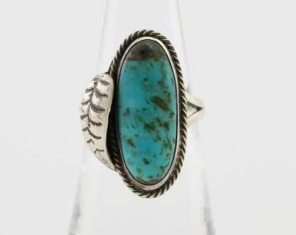 Navajo Handmade Ring 925 Silver Natural Turquoise Native American Artist C.80's